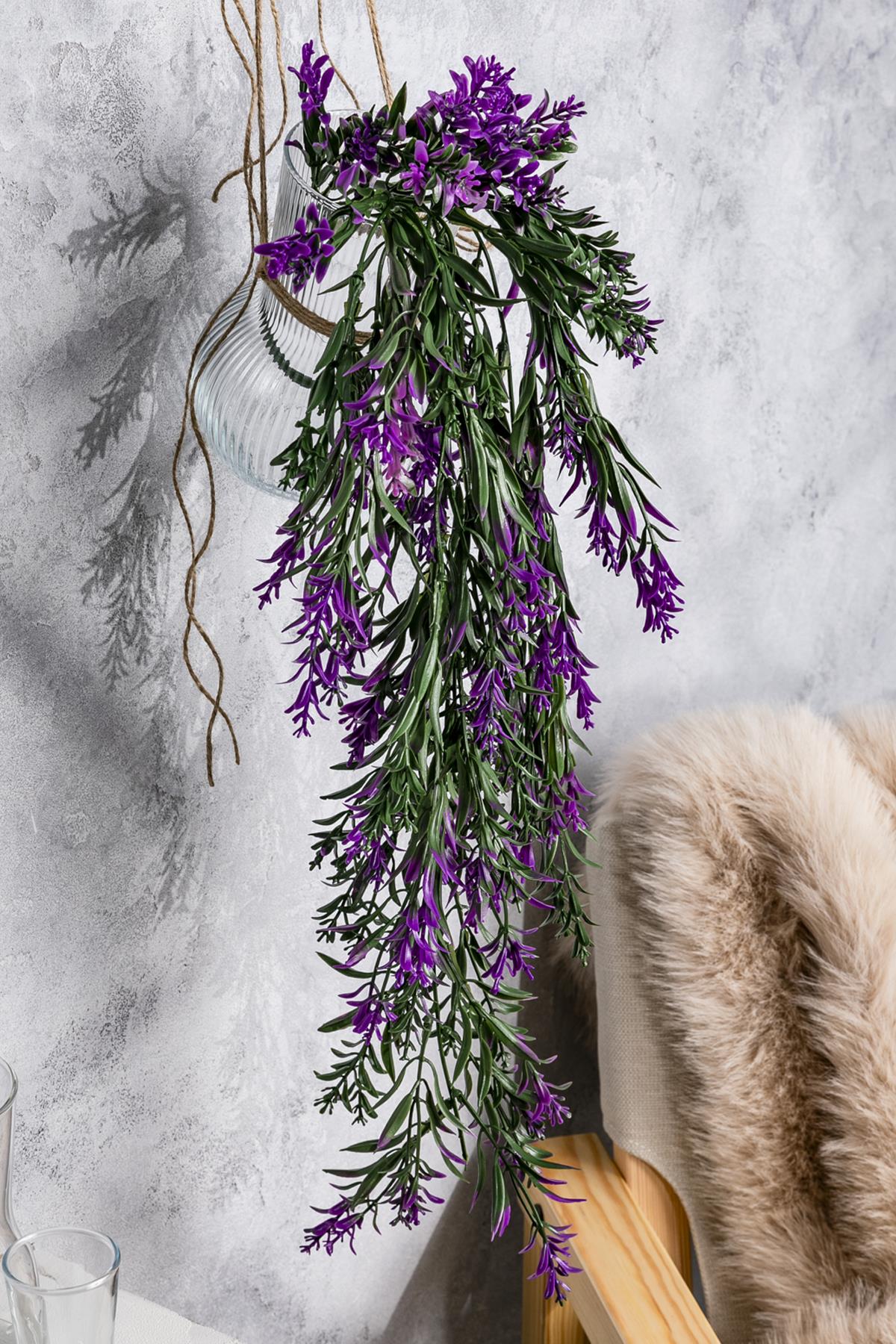 Yapay Sarmaşık Kılıç Uv Korumalı Yeşil Mor 80 Cm 5 Dal