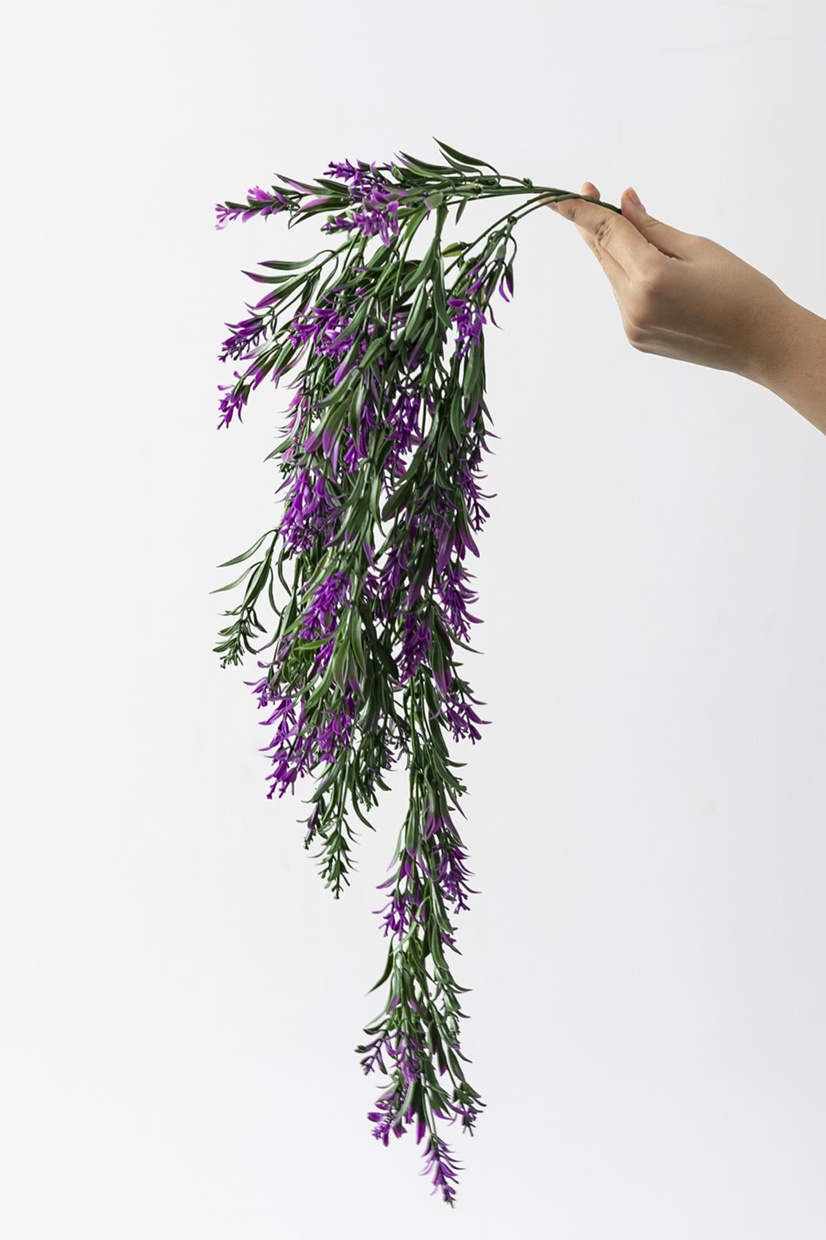 Yapay Sarmaşık Kılıç Uv Korumalı Yeşil Mor 80 Cm 5 Dal