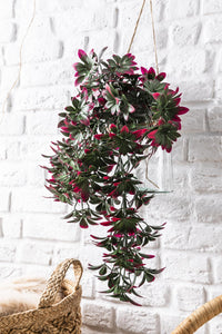 Yapay Sarmaşık Şeflore Uv Korumalı Yeşil Pembe 80 Cm 5 Dal