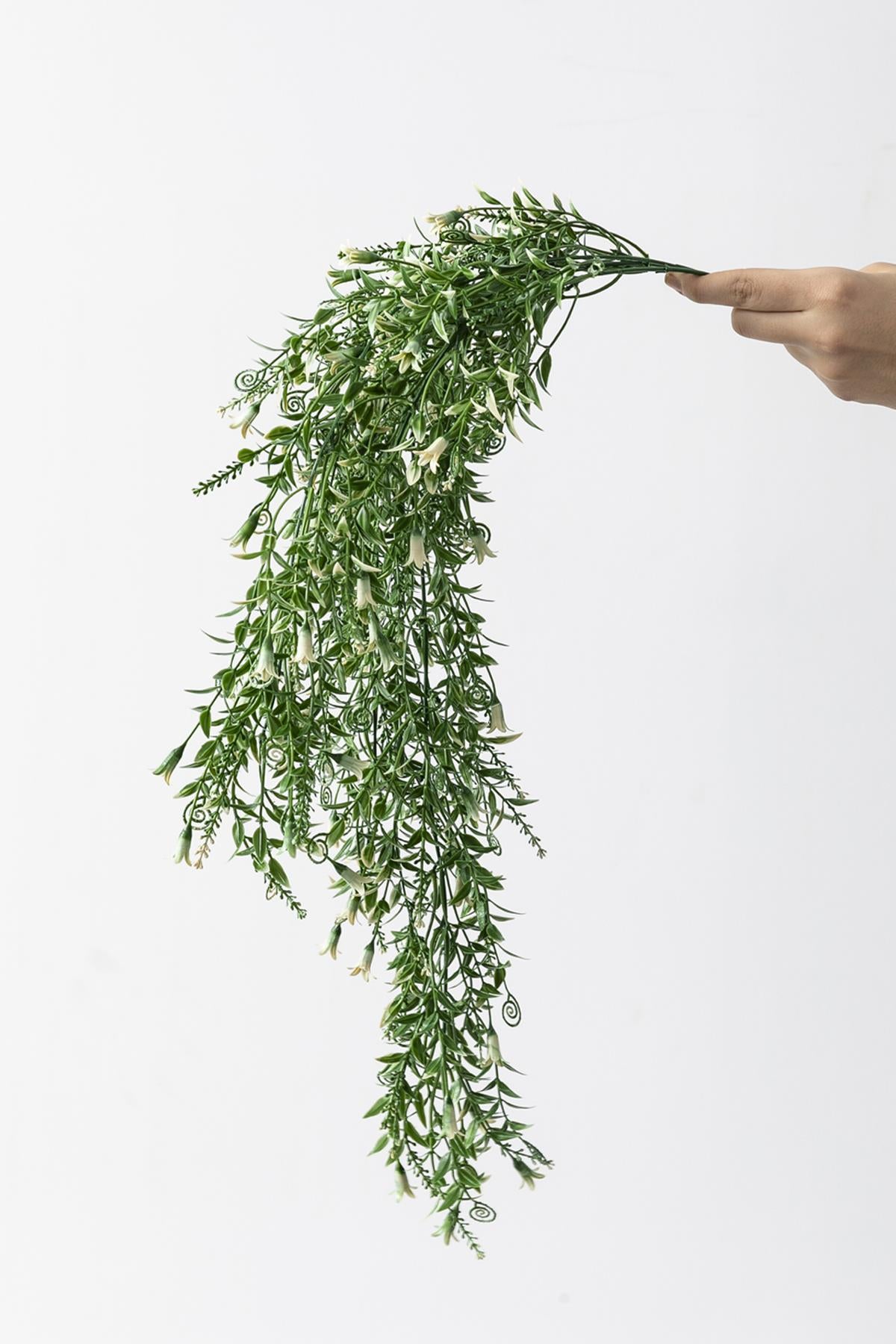 Yapay Sarmaşık Uv Korumalı Küpe Yeşil Beyaz 80 Cm 5 Dal