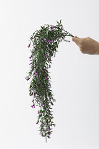 Yapay Sarmaşık (Uv) Korumalı Küpe Yeşil Mor 80 Cm 5 Dal (Uv)