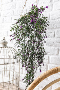 Yapay Sarmaşık (Uv) Korumalı Küpe Yeşil Mor 80 Cm 5 Dal (Uv)