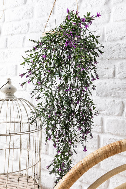 Yapay Sarmaşık (Uv) Korumalı Küpe Yeşil Mor 80 Cm 5 Dal (Uv)