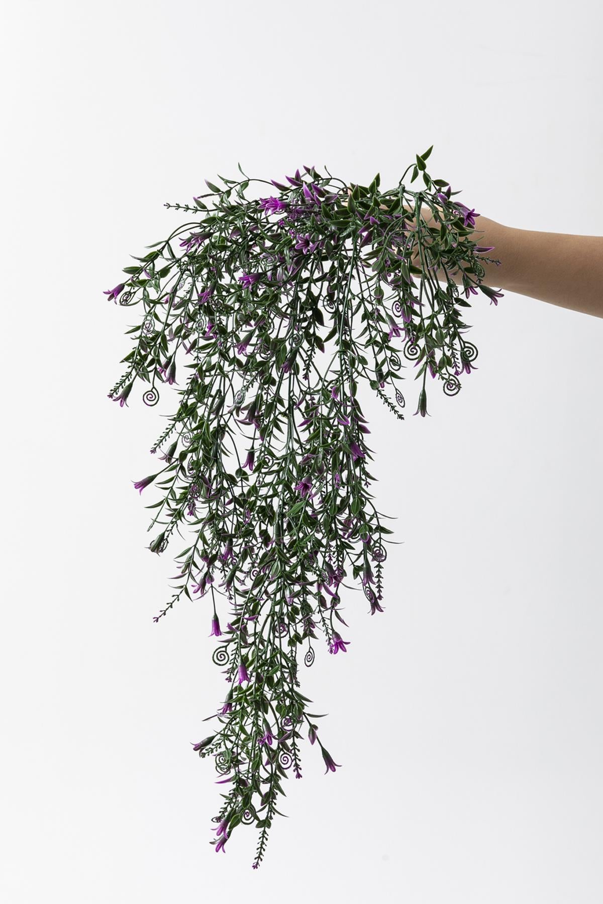 Yapay Sarmaşık (Uv) Korumalı Küpe Yeşil Mor 80 Cm 5 Dal (Uv)