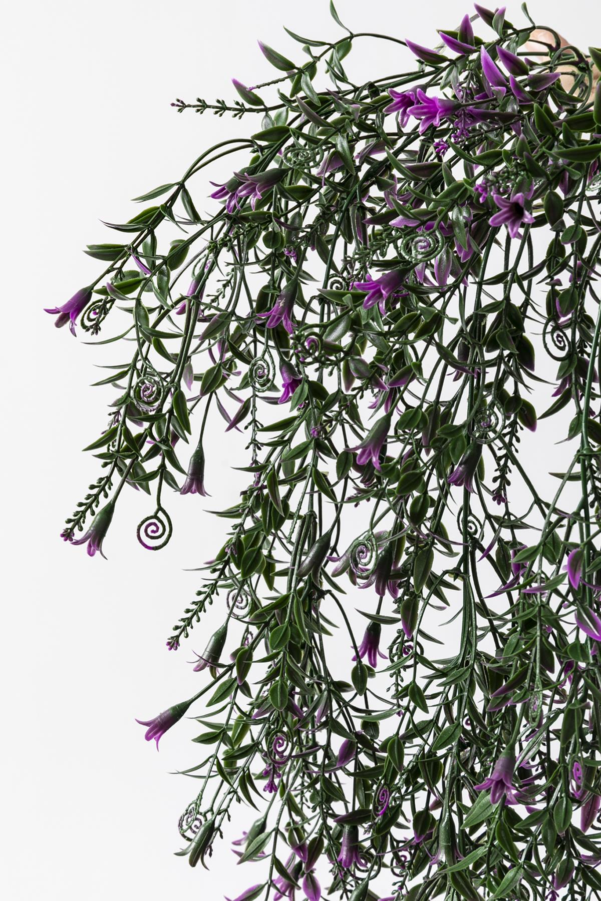 Yapay Sarmaşık (Uv) Korumalı Küpe Yeşil Mor 80 Cm 5 Dal (Uv)