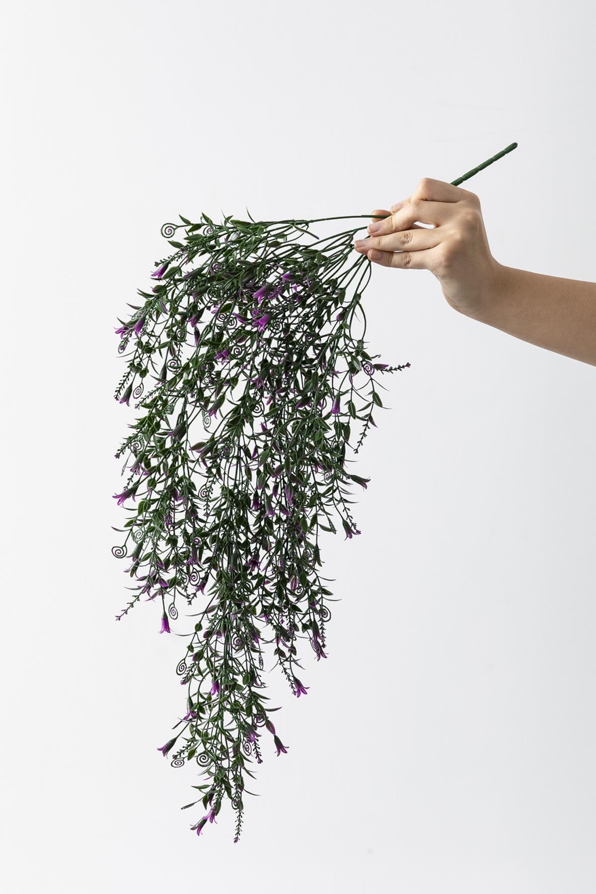 Yapay Sarmaşık (Uv) Korumalı Küpe Yeşil Mor 80 Cm 5 Dal (Uv)