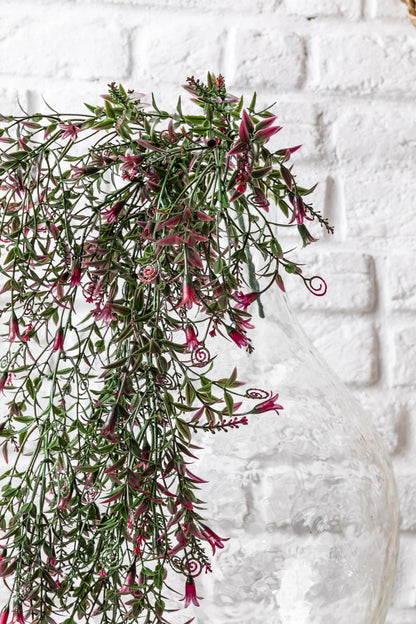 Yapay Sarmaşık Uv Korumalı Küpe Yeşil Pembe 80 Cm 5 Dal