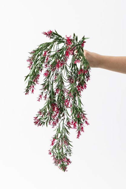 Yapay Sarmaşık Uv Korumalı Küpe Yeşil Pembe 80 Cm 5 Dal