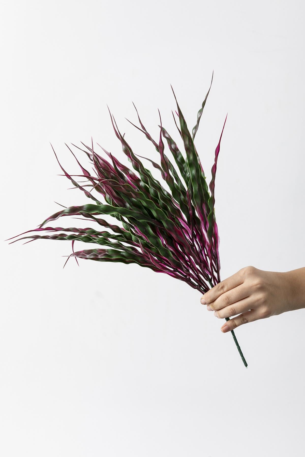 Yapay Saz Demeti Yeşil Pembe 40 Cm 5 Dal(Uv)