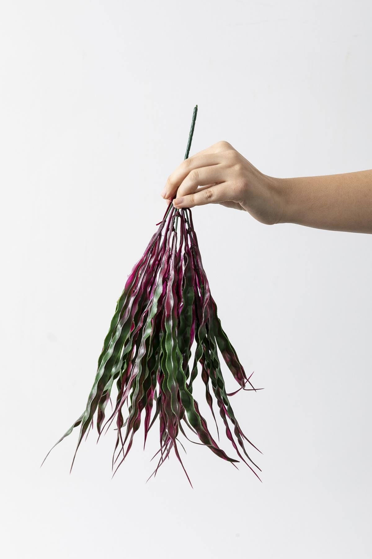 Yapay Saz Demeti Yeşil Pembe 40 Cm 5 Dal(Uv)