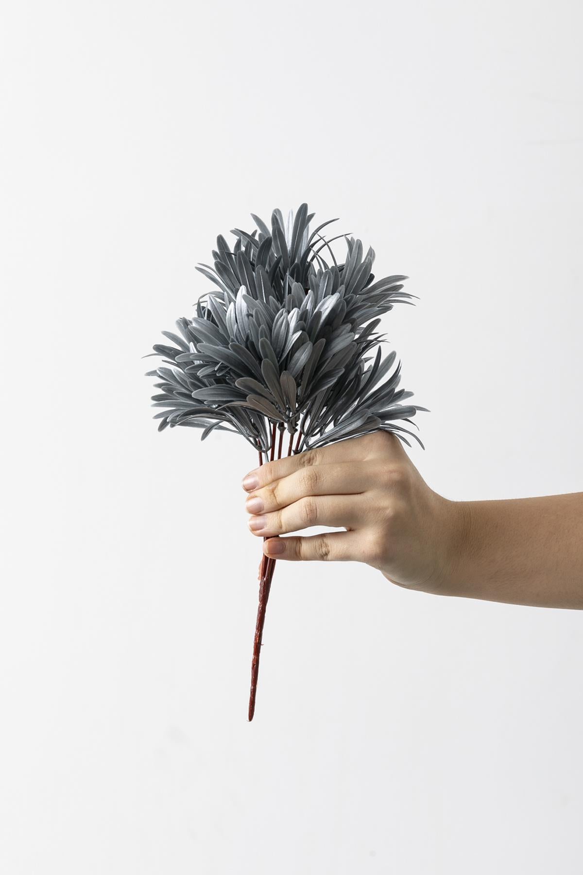 Yapay Şefrole Demeti Gri 30 Cm 5 Dal(Uv)