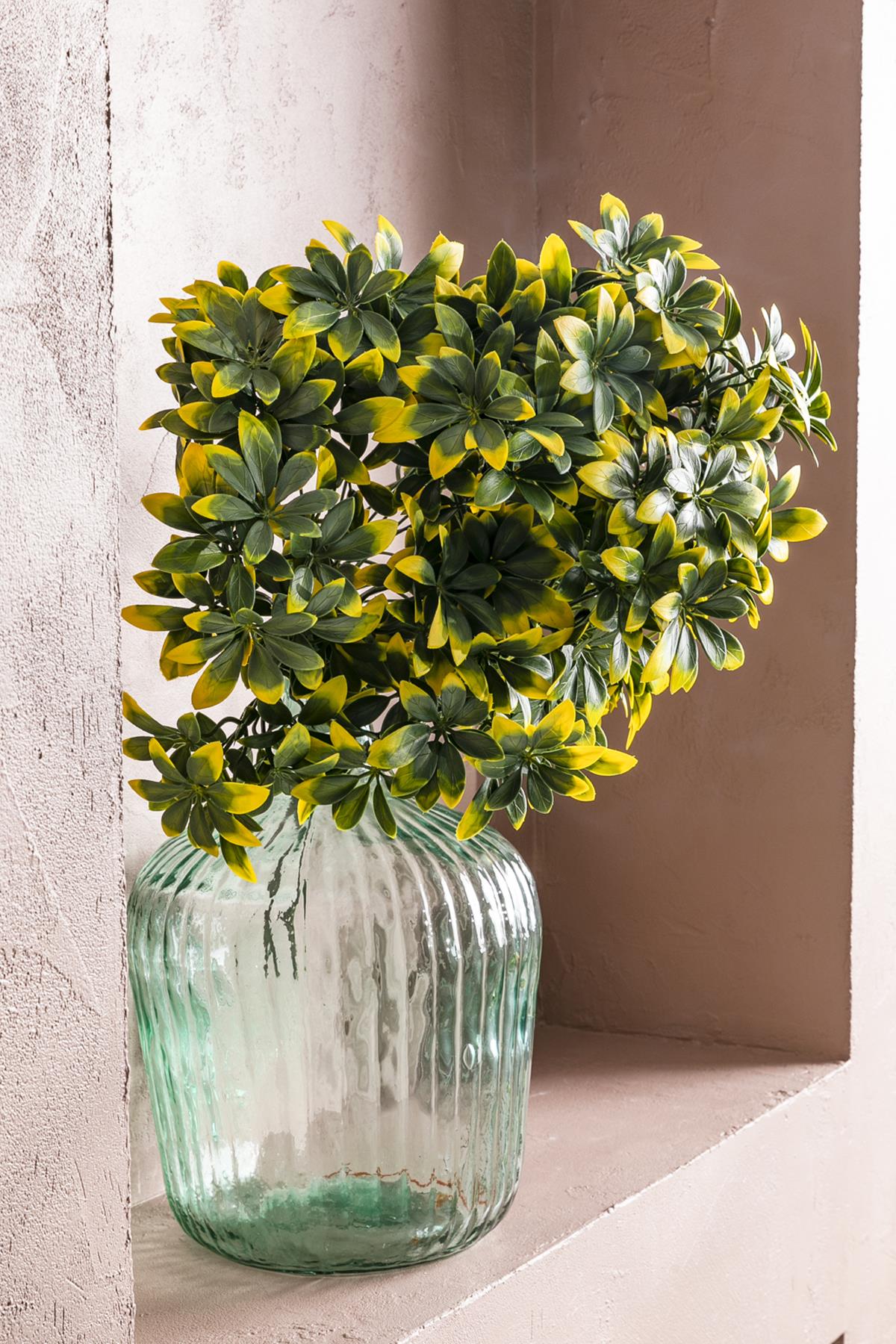 Yapay Şefrole Demeti Sarı Yeşil 60 Cm 24 Dal(Uv)