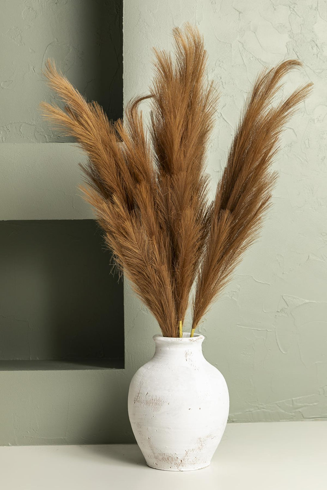 Yapay Tüylü Palmiye Yaprağı 75 Cm 8 Dal Kahverengi