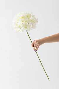 Yapay Vazo Çiçeği Ortanca 75 Cm 5 Dal Beyaz