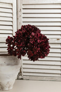 Yapay Vazo Çiçeği Ortanca 75 Cm 5 Dal Bordo