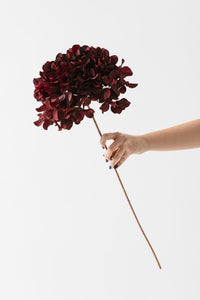 Yapay Vazo Çiçeği Ortanca 75 Cm 5 Dal Bordo