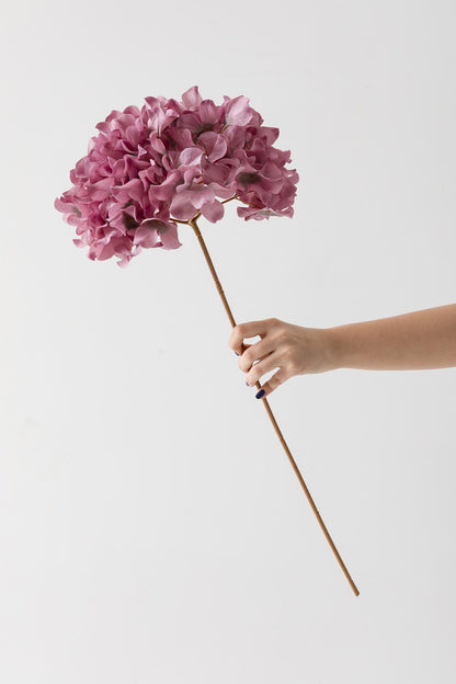 Yapay Vazo Çiçeği Ortanca 75 Cm 5 Dal Gül Kurusu