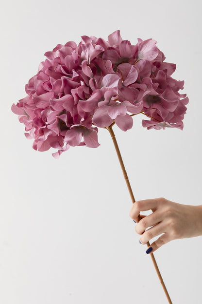 Yapay Vazo Çiçeği Ortanca 75 Cm 5 Dal Gül Kurusu