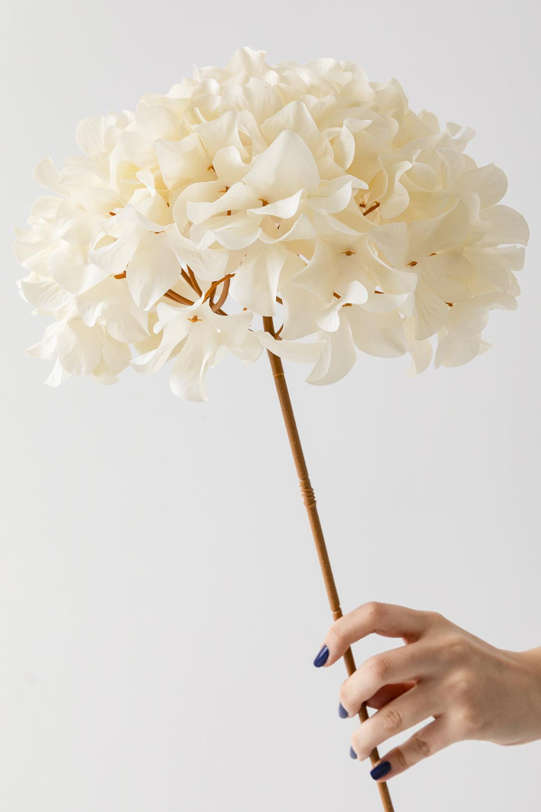 Yapay Vazo Çiçeği Ortanca 75 Cm 5 Dal Krem