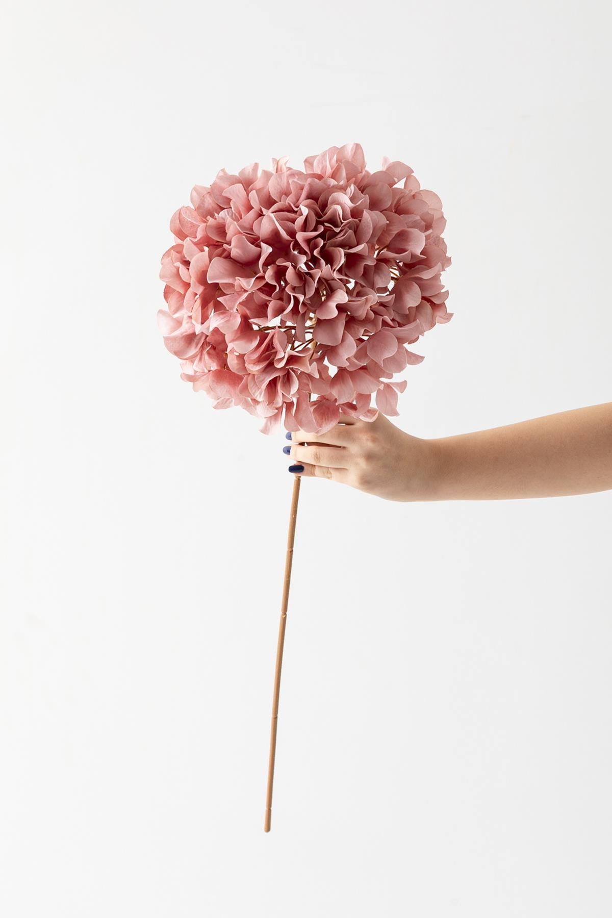 Yapay Vazo Çiçeği Ortanca 75 Cm 5 Dal Pembe