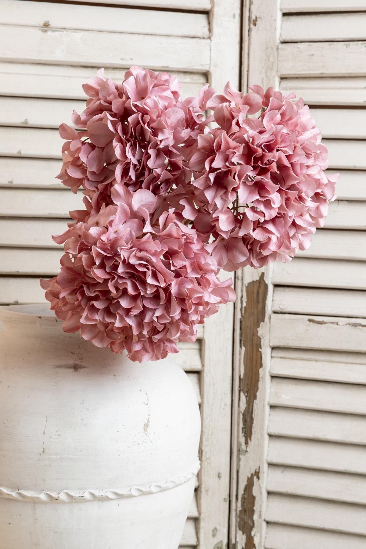 Yapay Vazo Çiçeği Ortanca 75 Cm 5 Dal Pembe