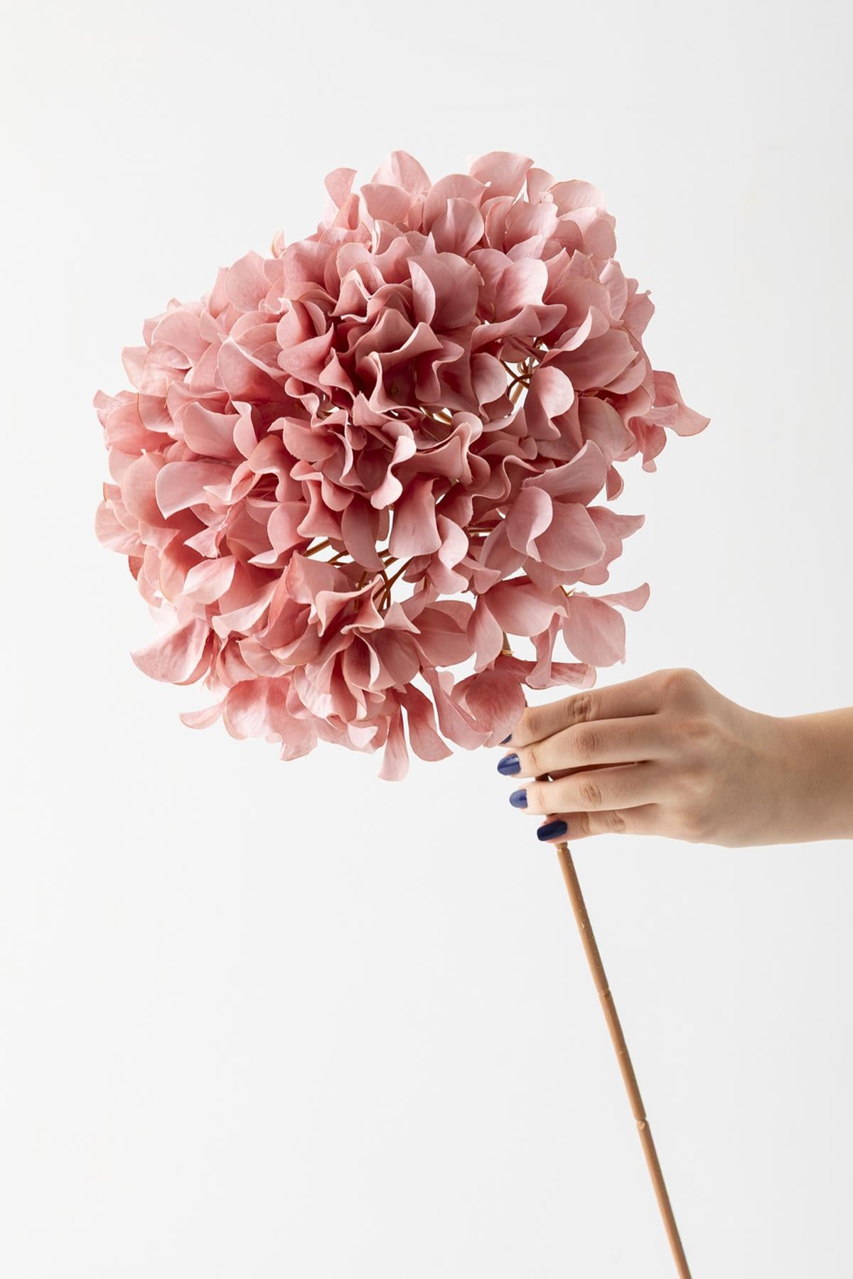 Yapay Vazo Çiçeği Ortanca 75 Cm 5 Dal Pembe