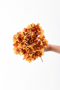 Yapay Vazo Çiçeği Ortanca 75 Cm 5 Dal Turuncu