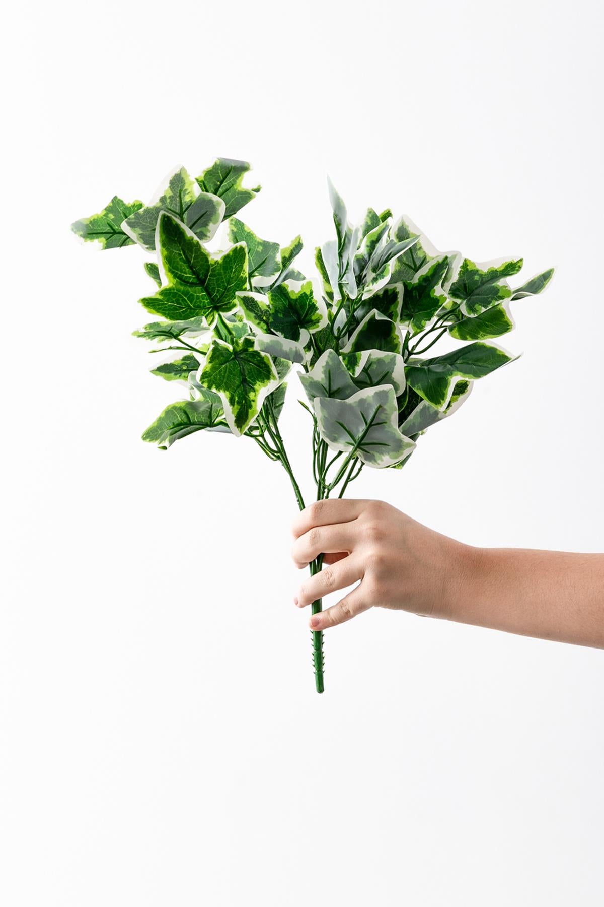 Yapay Yeşillik Demeti Alacalı Yeşil 40 cm 5 Dal