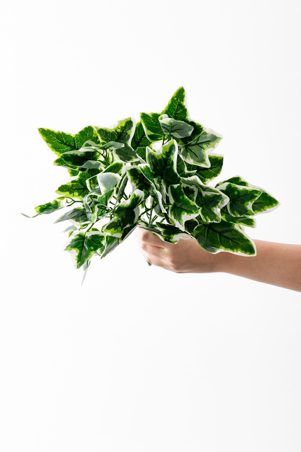 Yapay Yeşillik Demeti Alacalı Yeşil 40 cm 5 Dal