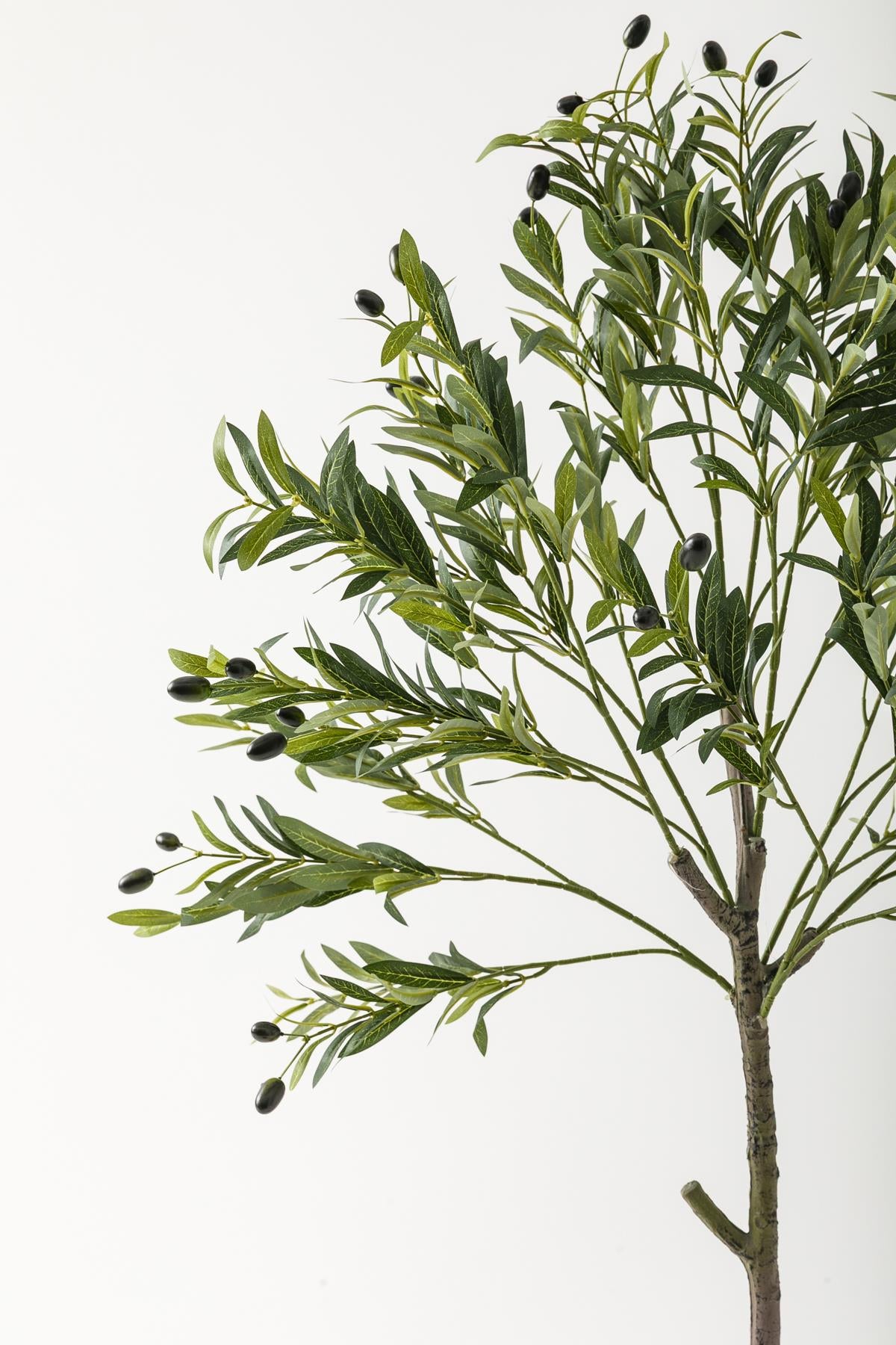 Yapay Zeytin Ağacı 160 Cm Beyaz Gold Metal Saksı