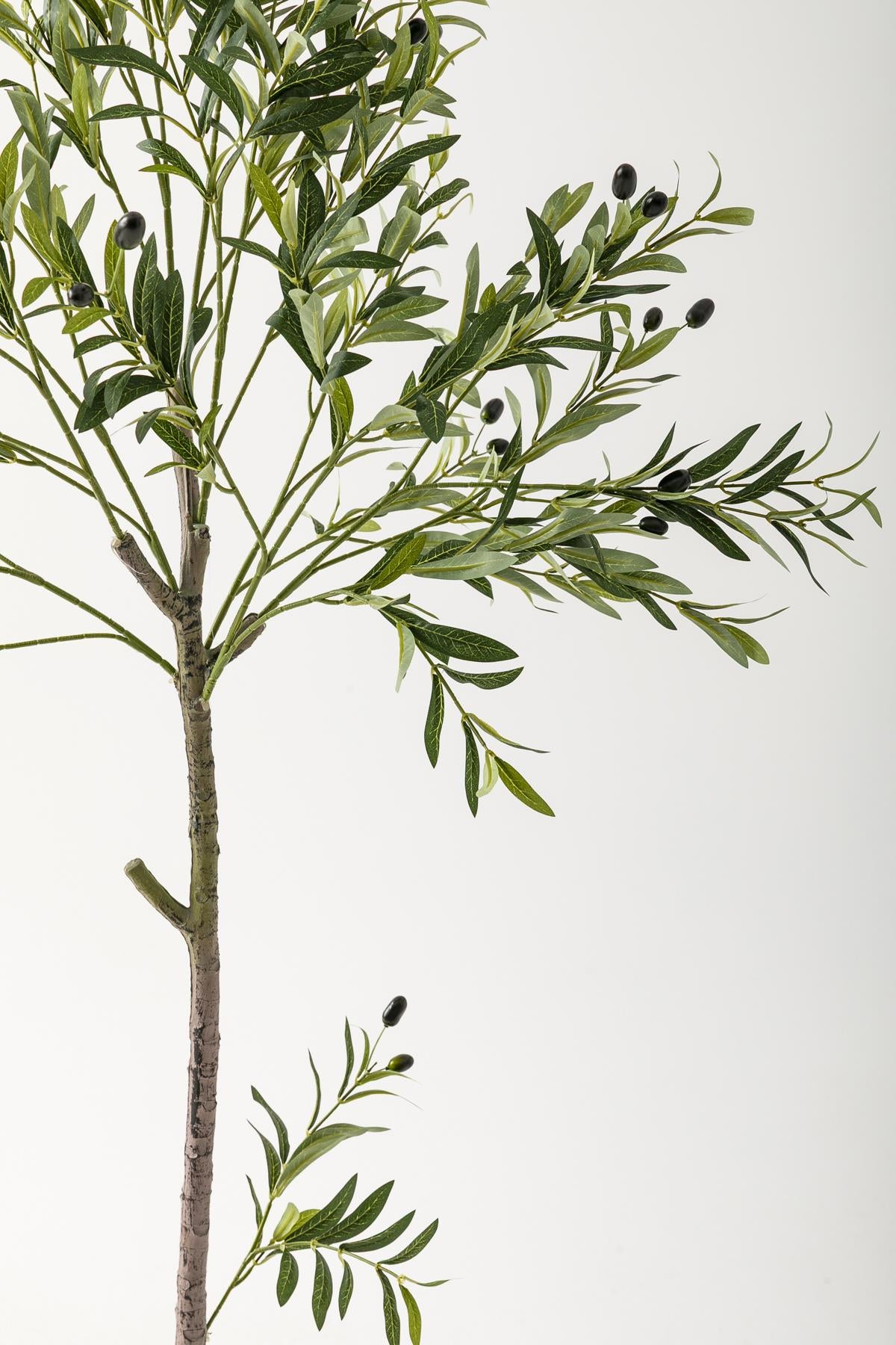 Yapay Zeytin Ağacı 160 Cm Beyaz Gold Metal Saksı