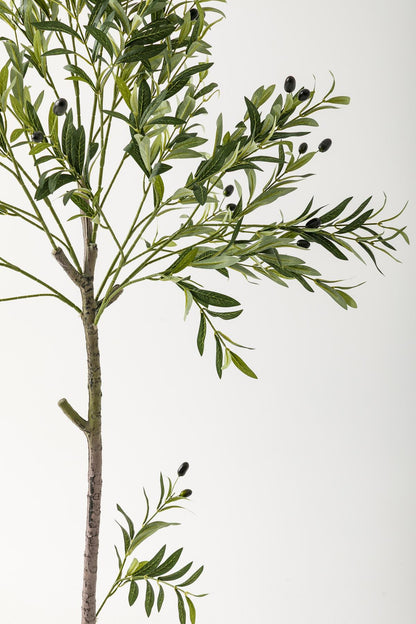 Yapay Zeytin Ağacı 160 Cm Beyaz Gold Metal Saksı