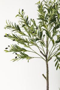 Yapay Zeytin Ağacı 160 Cm Kahverengi Gold Metal Saksı