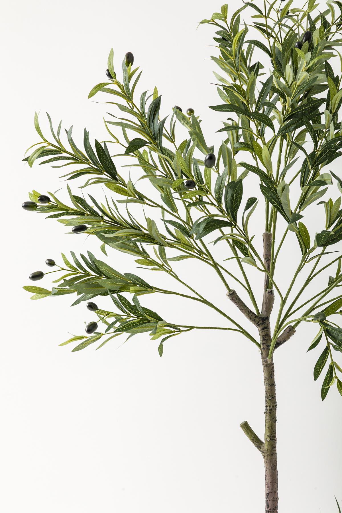 Yapay Zeytin Ağacı 160 Cm Kahverengi Gold Metal Saksı