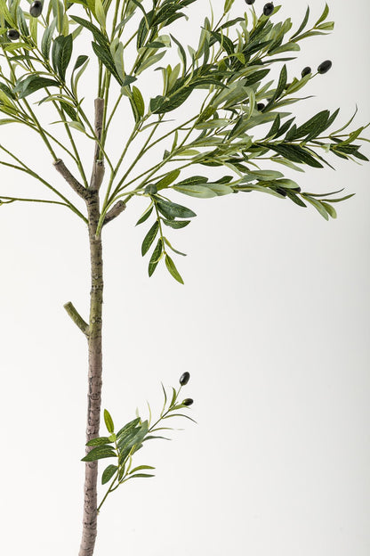 Yapay Zeytin Ağacı 160 Cm Kahverengi Gold Metal Saksı