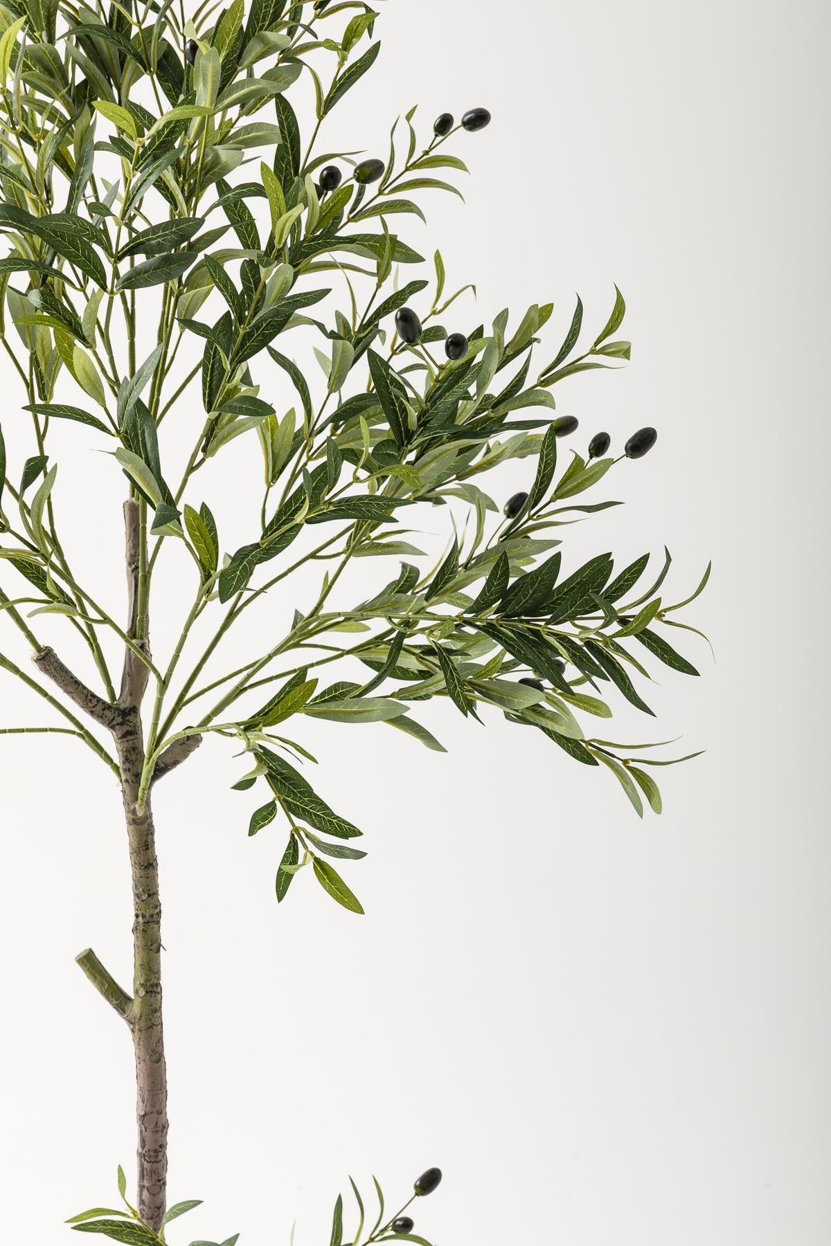 Yapay Zeytin Ağacı 160 Cm Krem Gold Metal Saksı