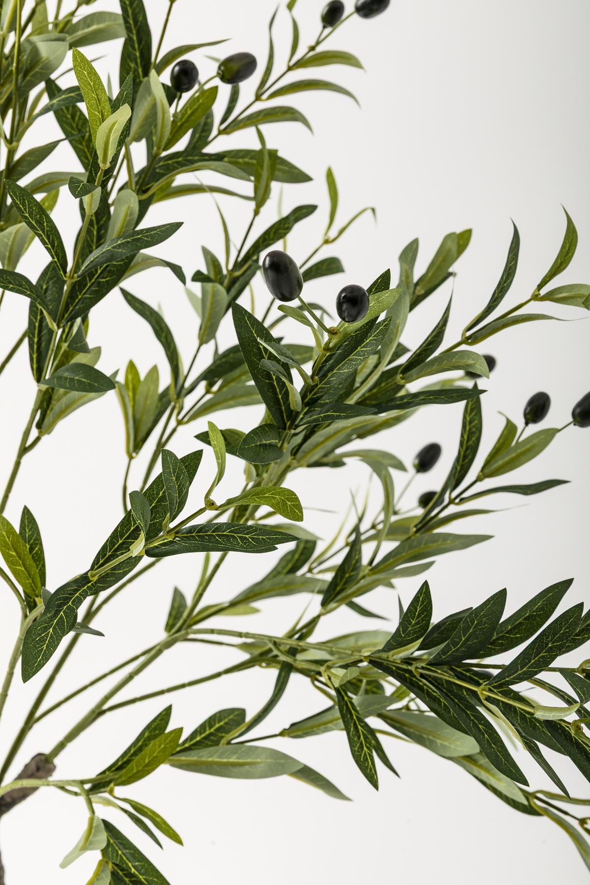 Yapay Zeytin Ağacı 160 Cm Krem Gold Metal Saksı