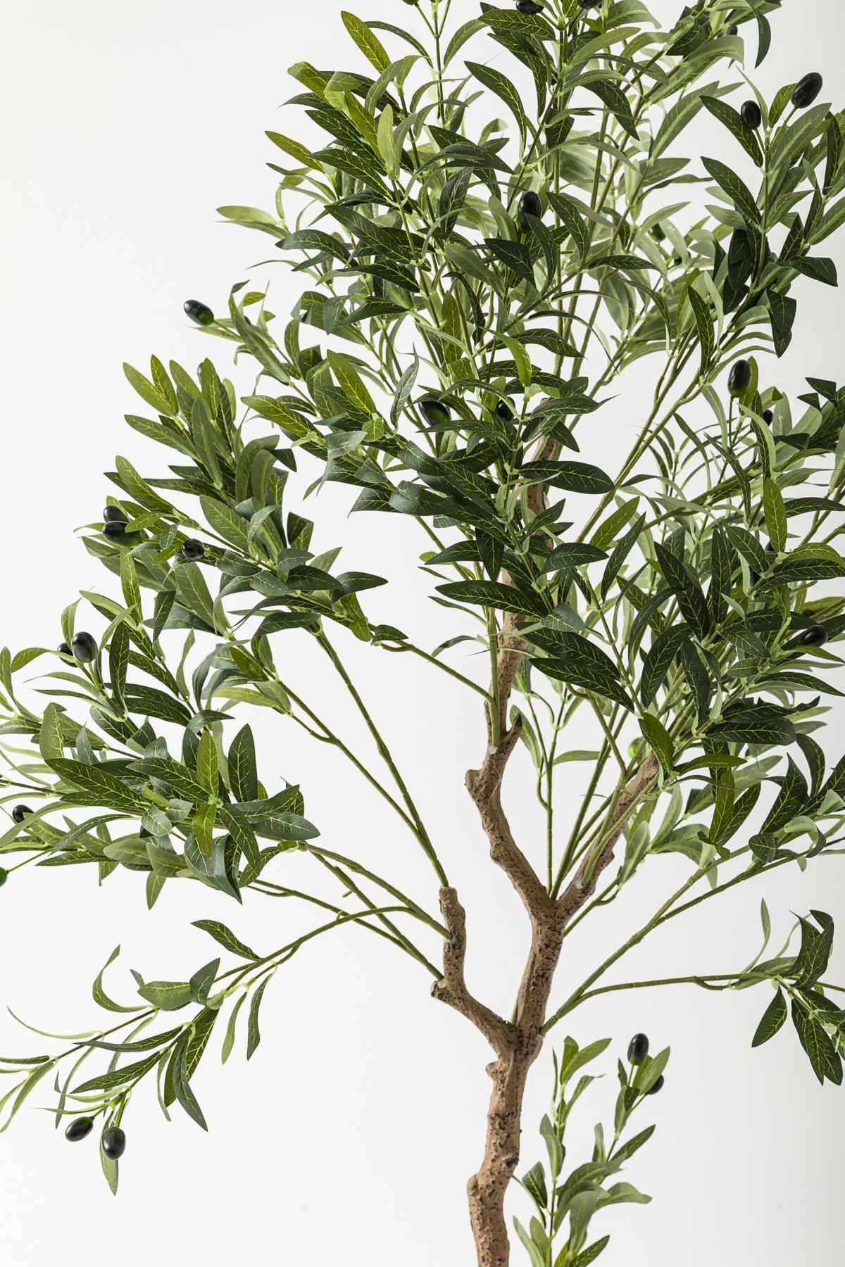 Yapay Zeytin Ağacı 175 Cm Kahverengi Gold Metal Saksı