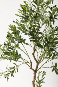 Yapay Zeytin Ağacı 175 Cm Kahverengi Gold Metal Saksı