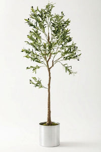 Yapay Zeytin Ağacı 175 Cm Metal Saksı