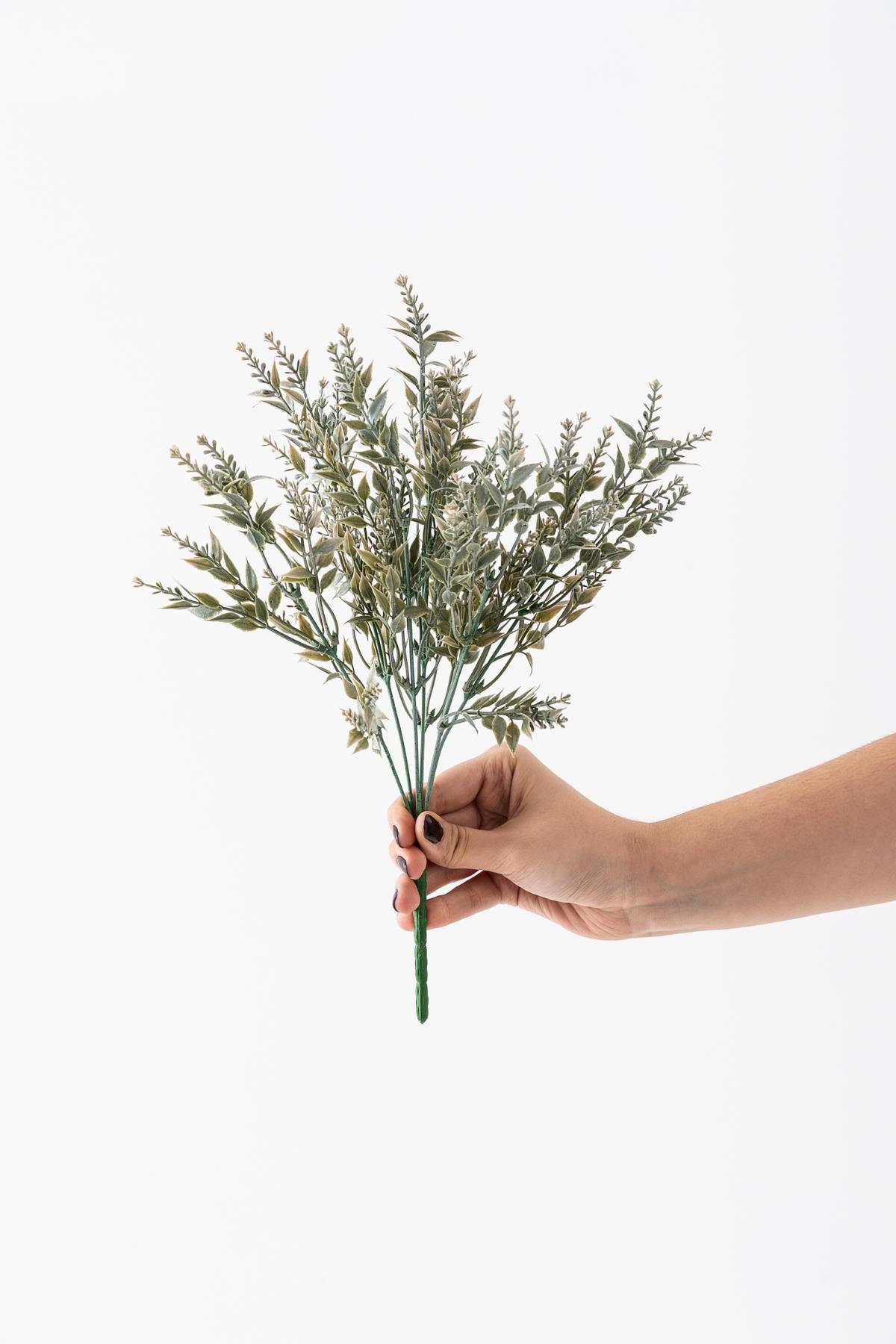 Yapay Zeytin Çiçeği Demet Gri 35 Cm 5 Dal