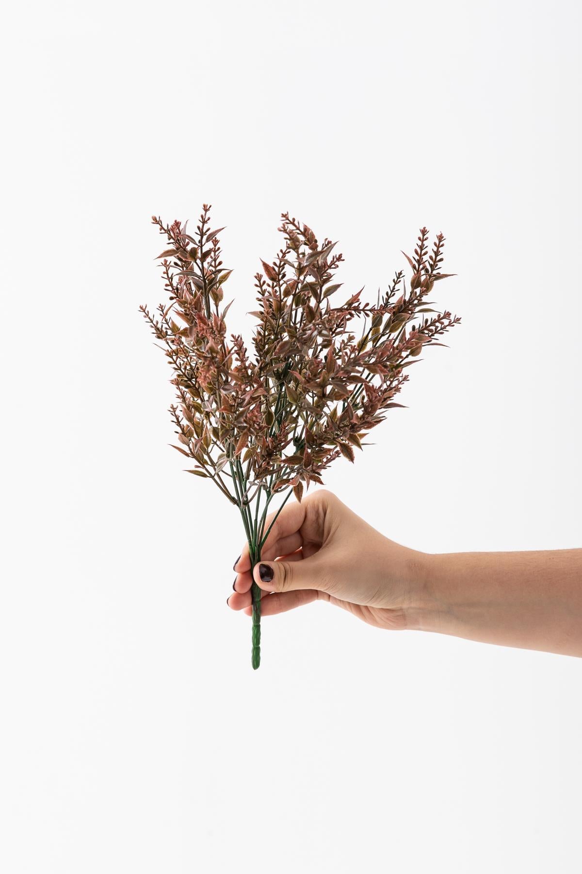 Yapay Zeytin Çiçeği Demet Kahverengi 35 Cm 5 Dal