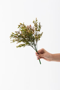 Yapay Zeytin Çiçeği Demet Yeşil Turuncu 35 Cm 5 Dal