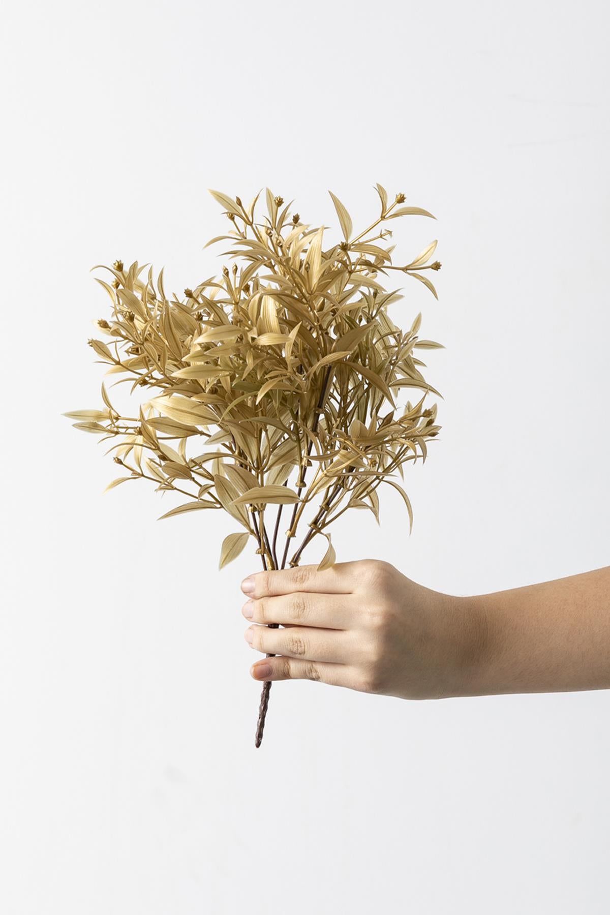 Yapay Zeytin Demeti Gold 30 Cm 5 Dal(Uv)