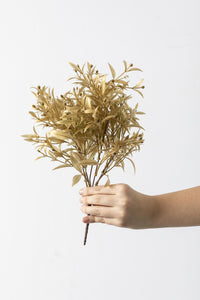 Yapay Zeytin Demeti Gold 30 Cm 5 Dal(Uv)