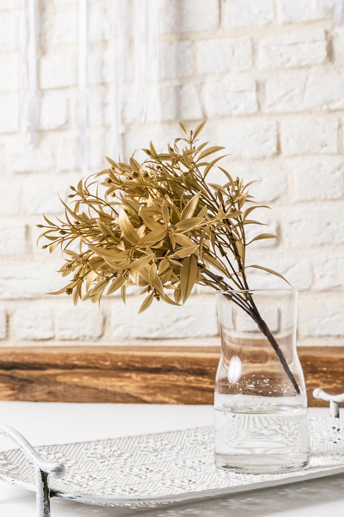 Yapay Zeytin Demeti Gold 30 Cm 5 Dal(Uv)