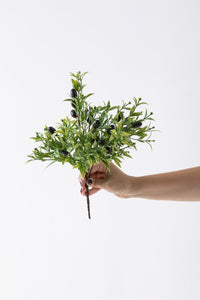 Yapay Zeytin Demeti Yeşil 35 Cm 5 Dal