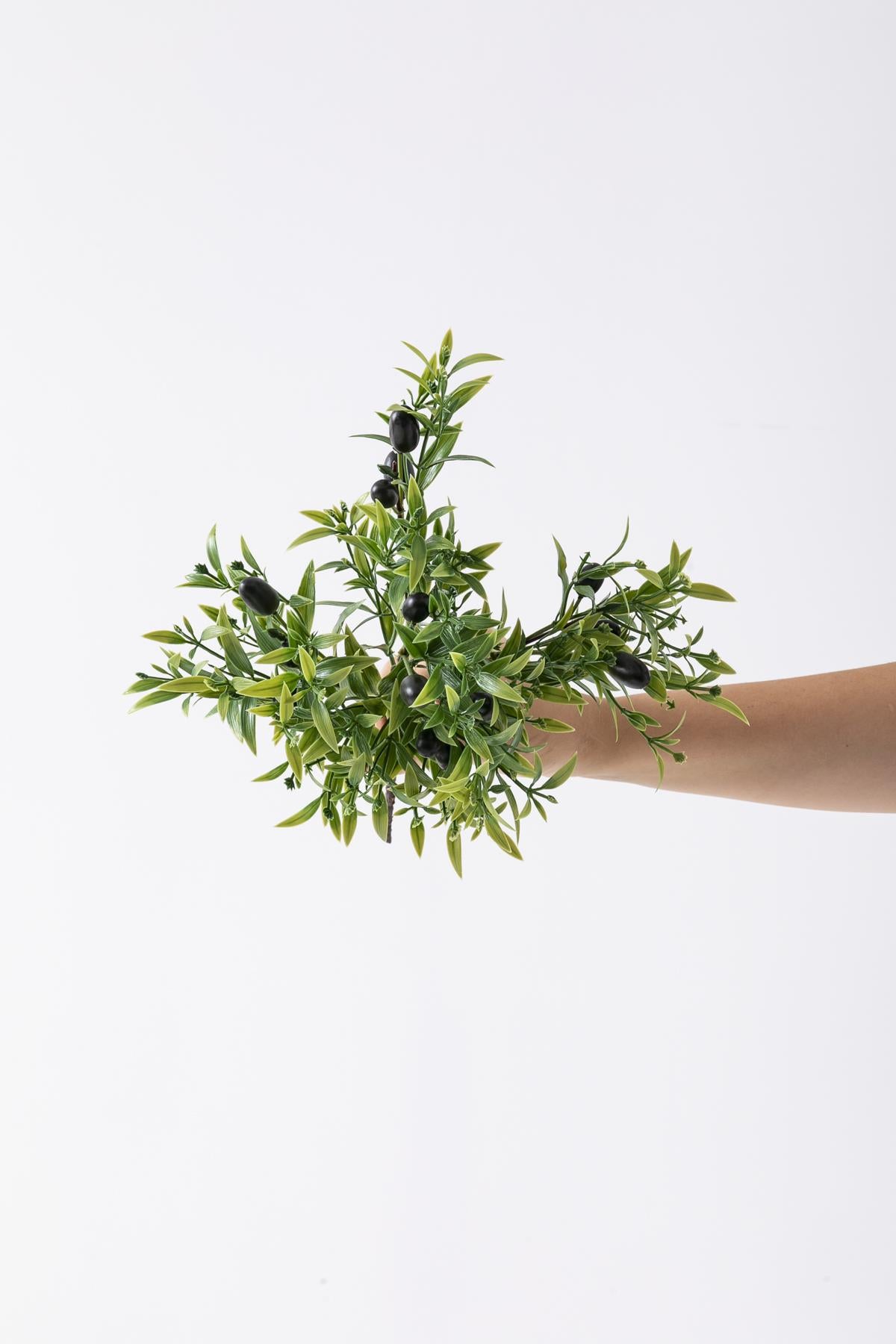 Yapay Zeytin Demeti Yeşil 35 Cm 5 Dal